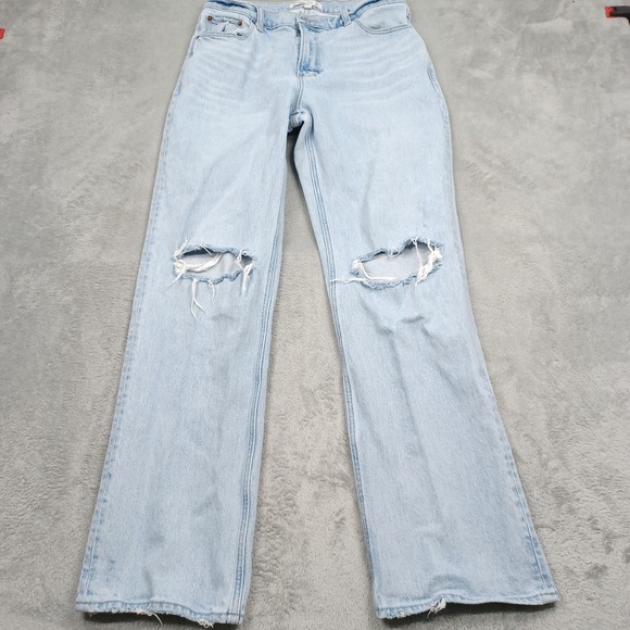 Abercrombie & Fitch Denim - Abercrombie Fitch Jeans Womens 27 Blue Denim Baggy Low Rise Distressed